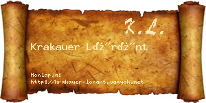 Krakauer Lóránt névjegykártya